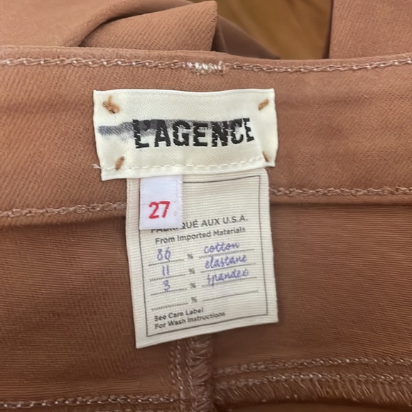 L’AGENCE marguerite topstitch detail coated skinny jeans Java/natural high rise - Picture 5 of 11